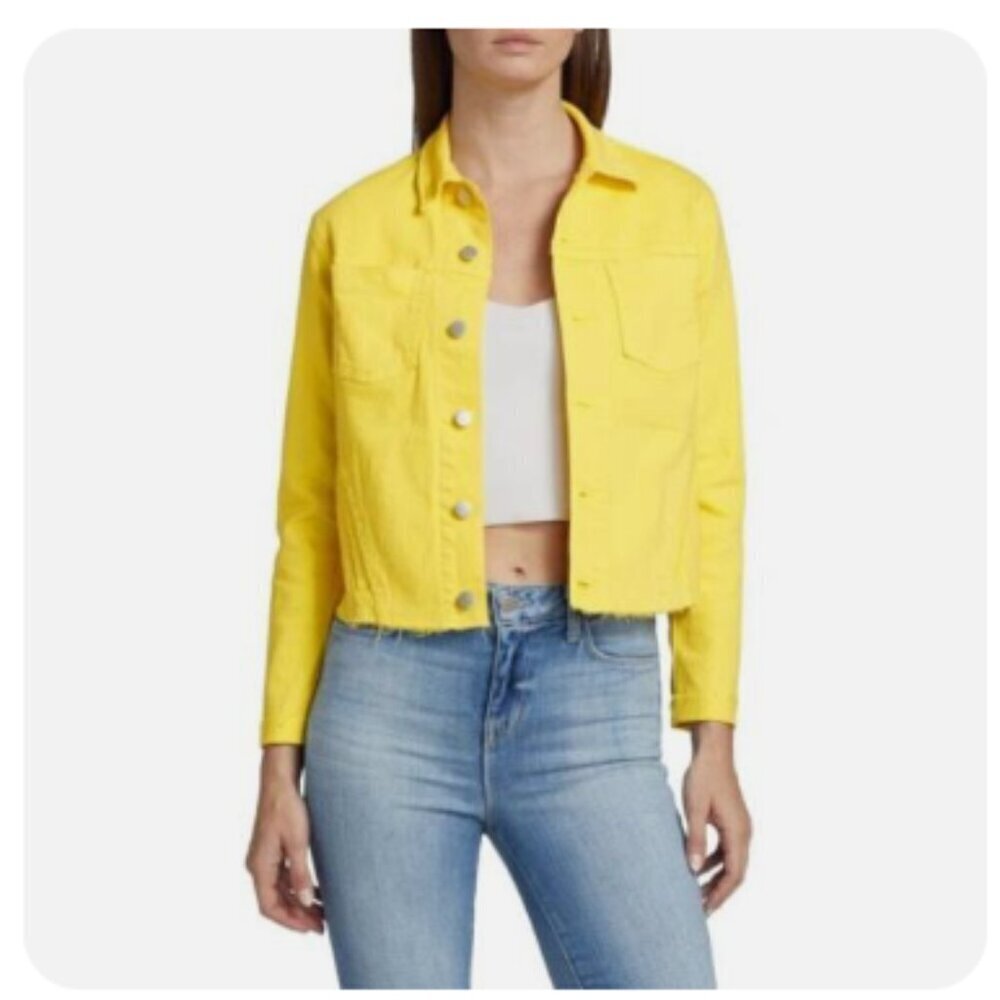 L'AGENCE Buttercup Yellow Jean Jacket Size Small - Picture 2 of 14